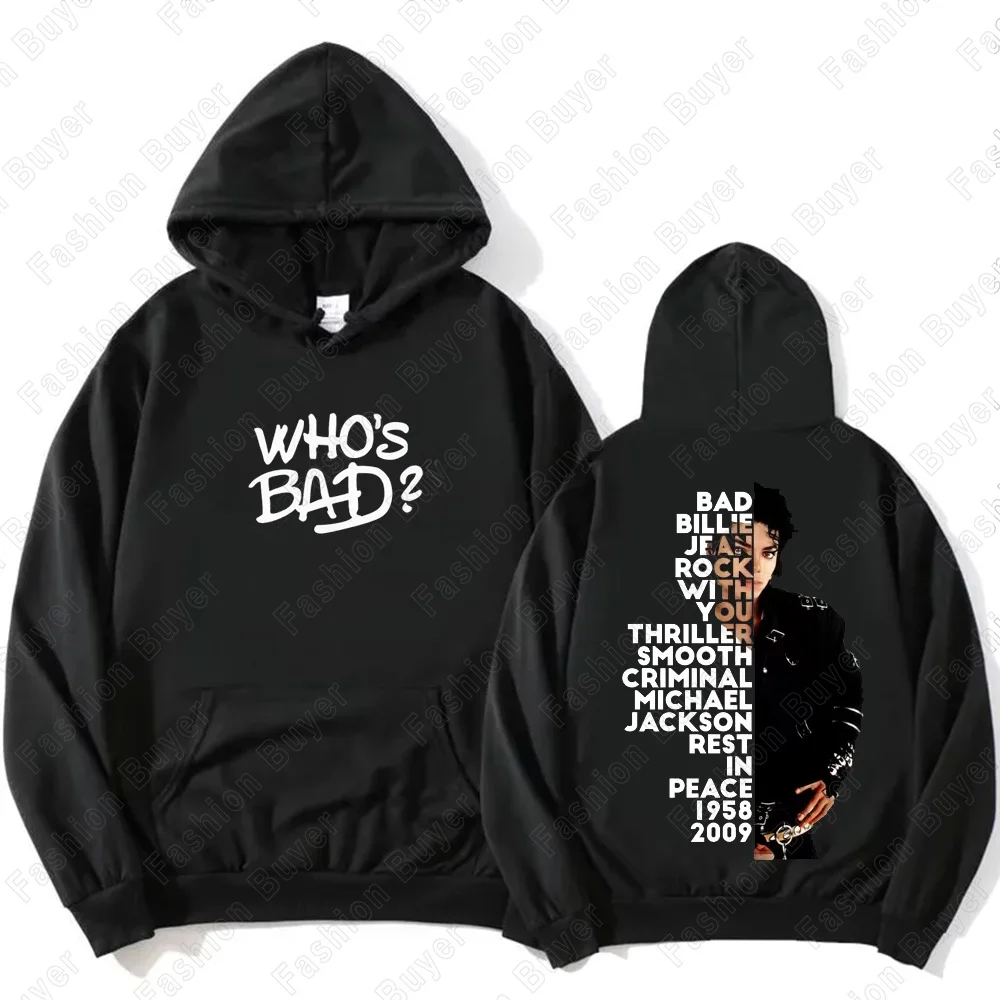 Autumn and Winter Michael Jackson Music Hoodie Oversized  Fashion Hip-hop Rock Singer Street Vintage Top Men Women Fan Gifts