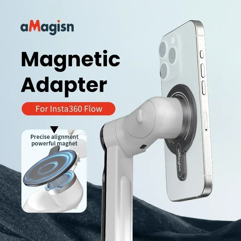 For Insta360 Flow Magnetic Phone Clamp MagSafe Adapter For iPhone 15 14 13 12 Android Samsung Smatphone Clip Accessory