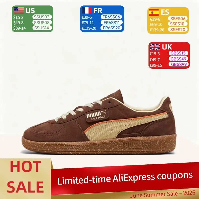 

Puma Palermo T Fall/Winter Style: Comfortable, Retro, Durable Low-Top Training Shoes (Unisex) in Coffee Brown 398382-02
