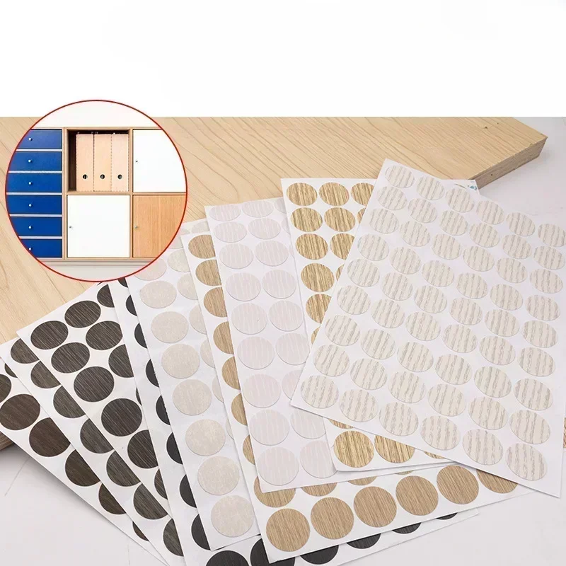 54Pcs/Sheet Self-Adhesive Screw Cap Cover Nail Hole Stickers For Furniture Cabinet Protector Repairing Dustproof Decorative Film