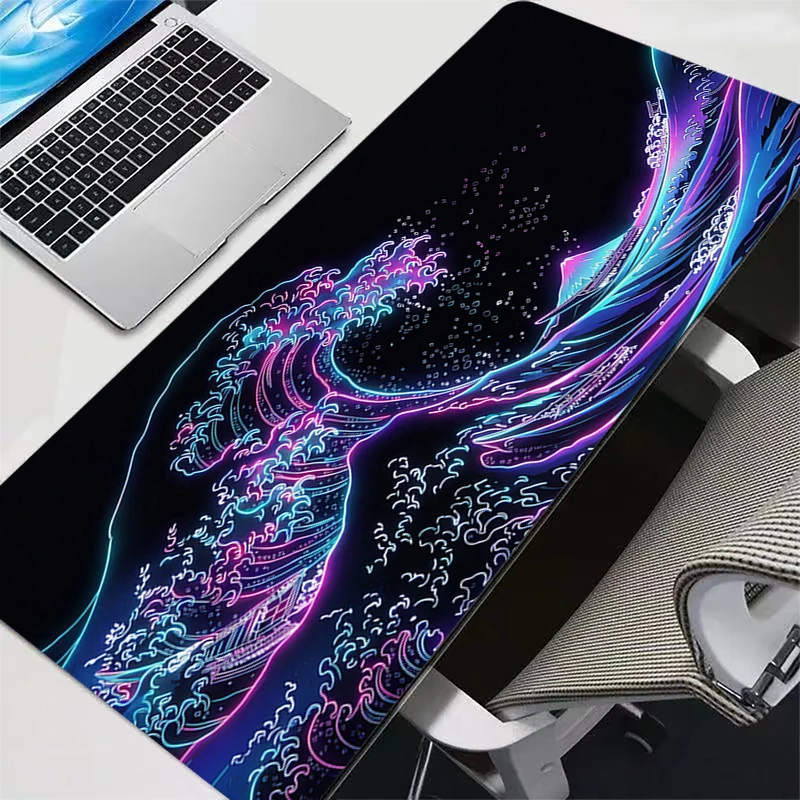 Japanese Waves Computer Mouse Pad Gaming MousePad Large Mouse Pad Gamer Keyboard Pad XXL Rug PC Desk Mat Tapis Souris