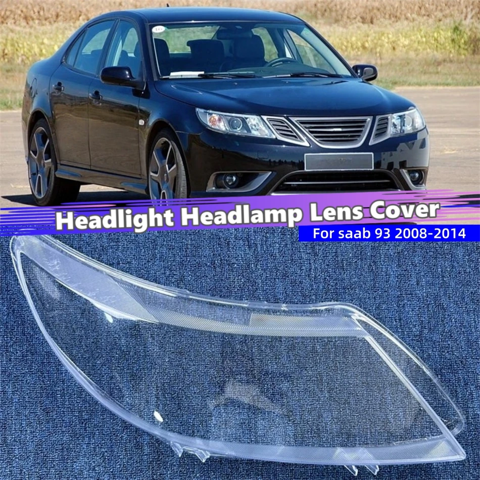 Para SAAB 93 2008 2009 2010 2011 2012 2013 2014 Accesorios Lente de Faro Delantero de Policarbonato Totalmente Transparente de Alto Brillo