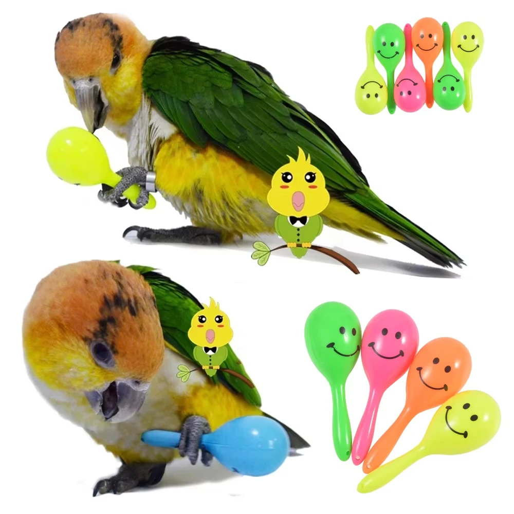 3pcs Parrot Rattle Sand Hammer Sand Ball Bird Bites Wisdom Interactive Training Toys Pet Accessories Bird Toys Parrot Rattle Toy