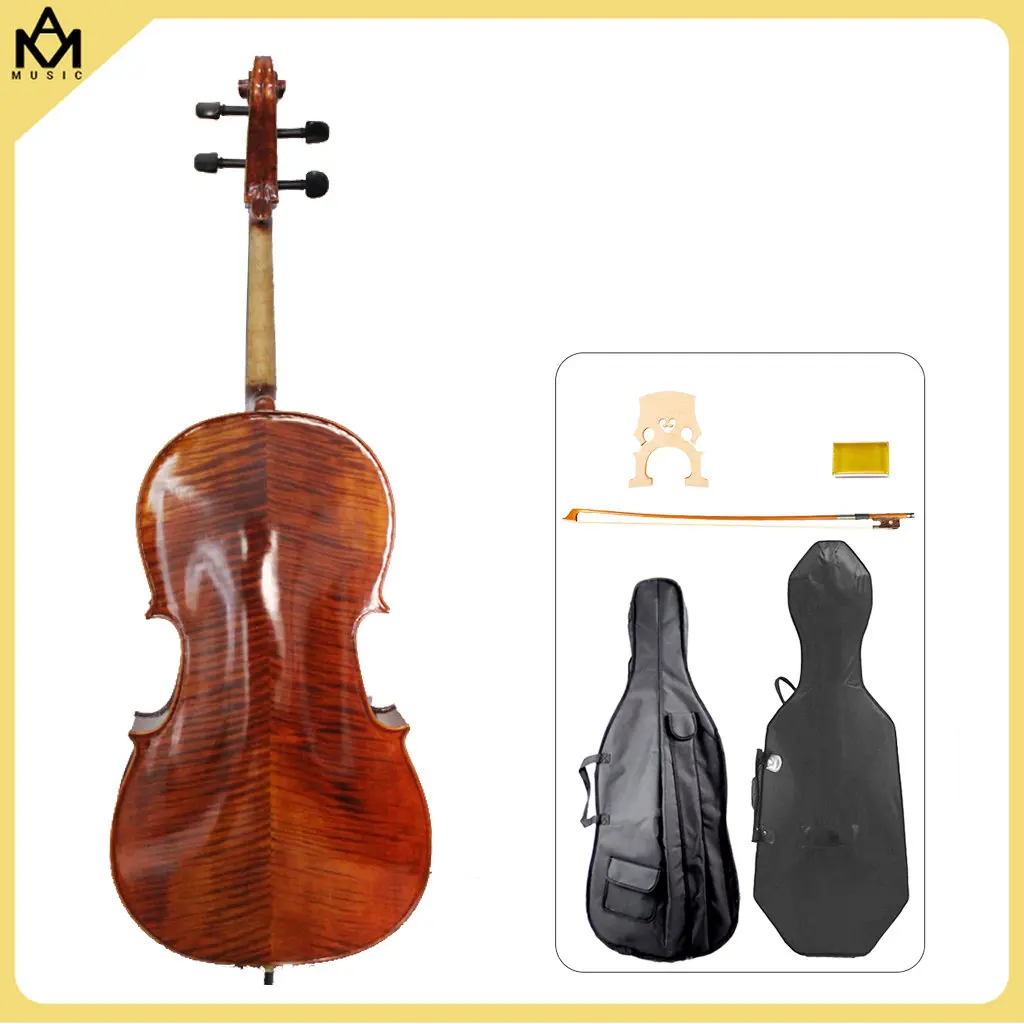 

4/4 3/4 1/2 1/4 1/8 Acoustic Cello Set Solid Wood Antique Fabulous Handmade Cello With Case Bow Bridge Rosin Accessories