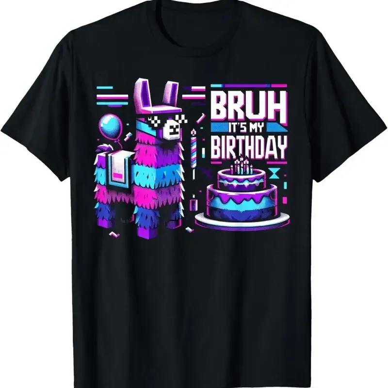Bruh Its My Birthday Llama Pinata Boy Girl Family Party Bday T-Shirt
