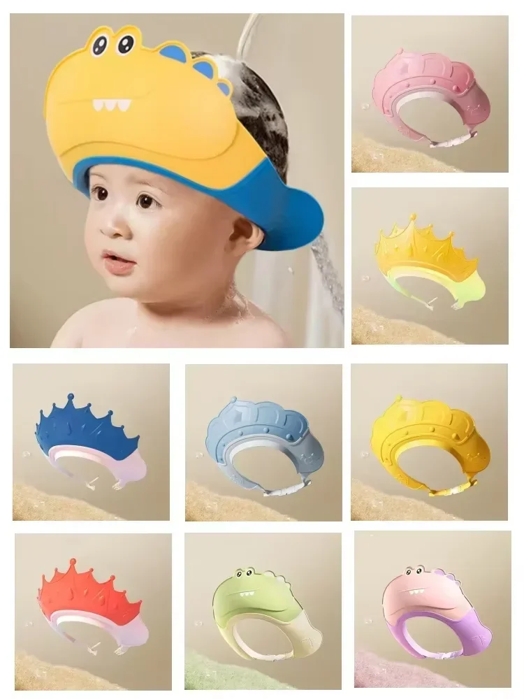 

New Soft Baby Crown Shampoo Cap Ear Protection Children's Shampoo Shield Shower Cap Baby Shower Cap Adjustable Shampoo Cap