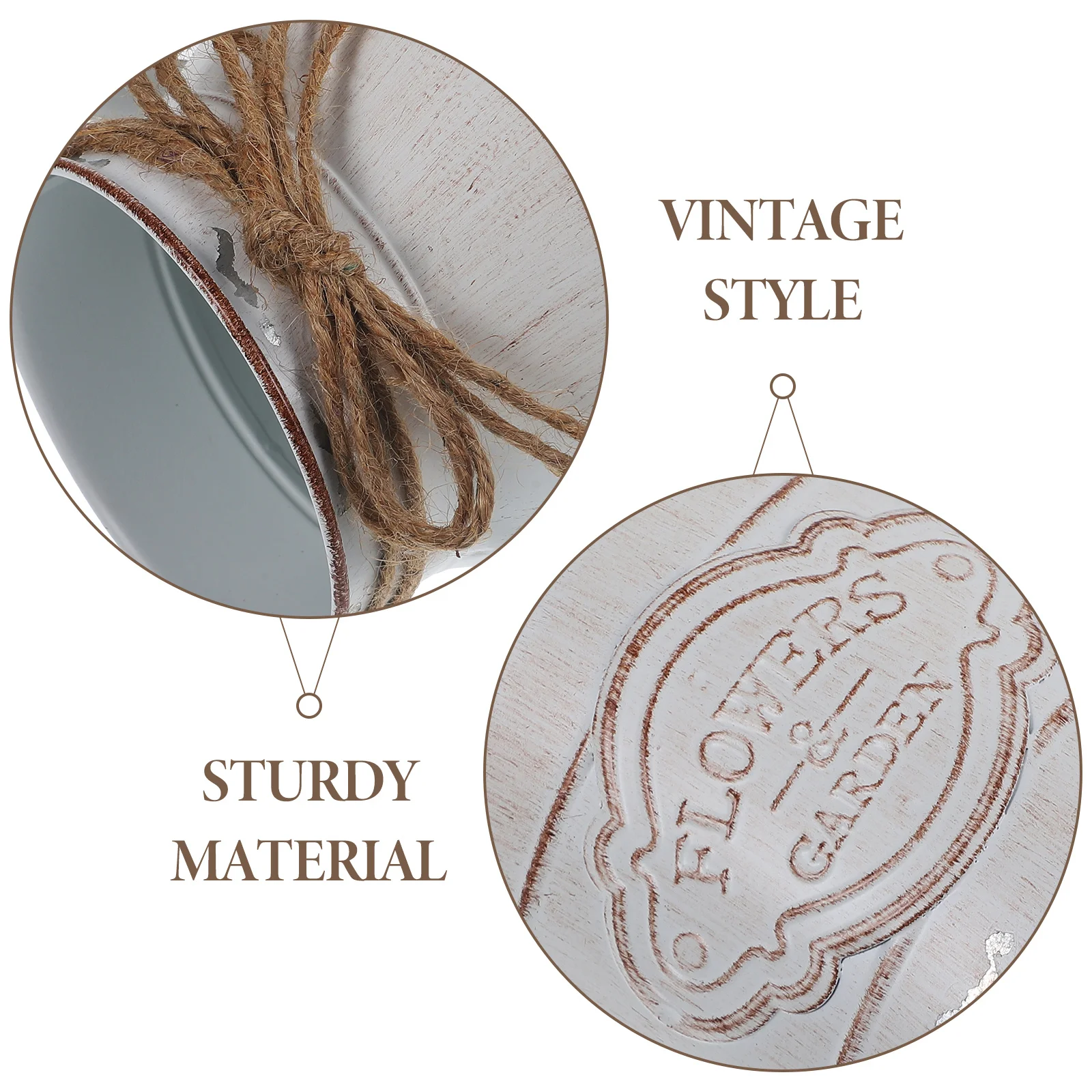 

Retro Iron Flower Bucket Vintage Metal Flower Pot Rustic Home Room Decoration Iron Art Vase Multifunctional Plant Holder