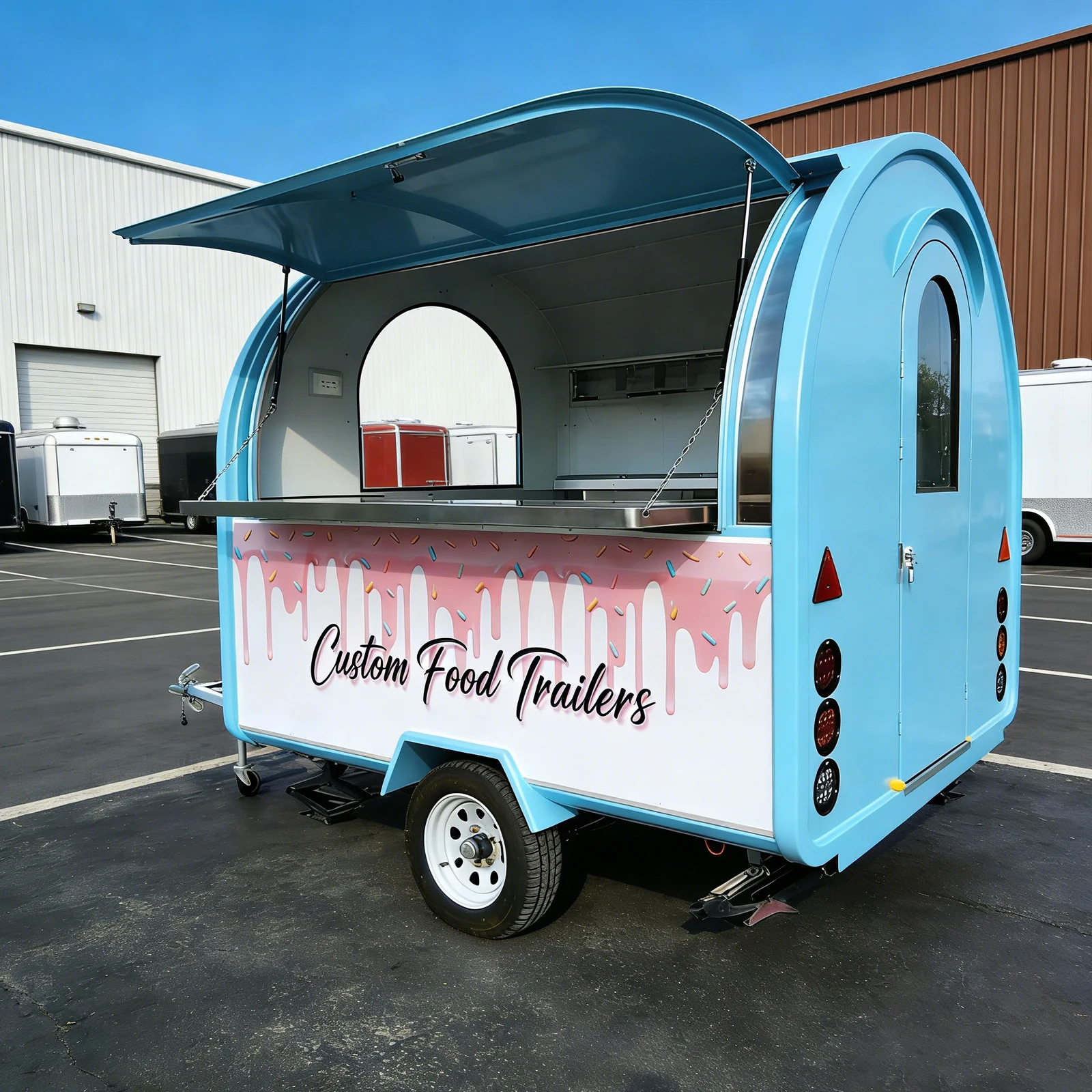 Small Fully Equipped Multifunctional Ice Cream Food Trailer Mobile Dessert Kitchen Stainless Steel Street Food Customizable