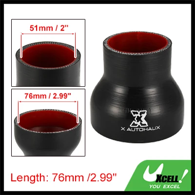 UXCELL 51–57 mm 57–63 mm 76–102 mm 89–102 mm gerader Silikon-Reduzierschlauch Silikonschlauchkupplung Ladeluftkühlerrohr für Auto