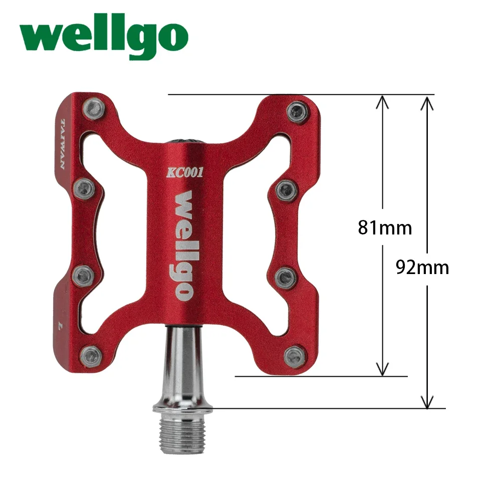 Wellgo KC001 Aluminum Alloy Ultralight MTB BMX Road Bike Pedal Cycling Cr-Mo Spindle Sealed Bearings Bicycle Parts