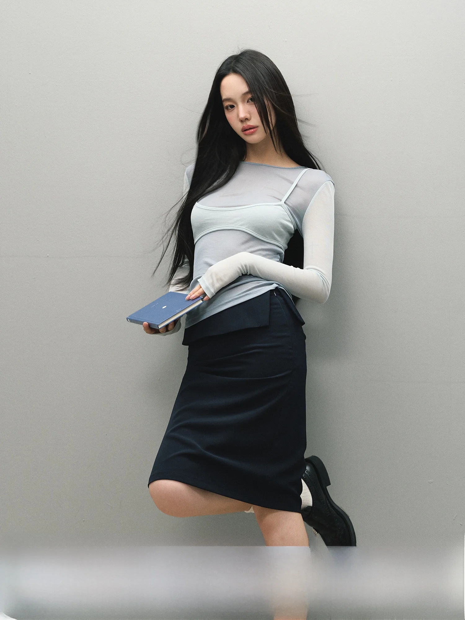 

Ele Mid-Length Bodycon Skirt by La Lune Du Ciel Profional Design Autumn Collection Women's Faion Polyester Fabric