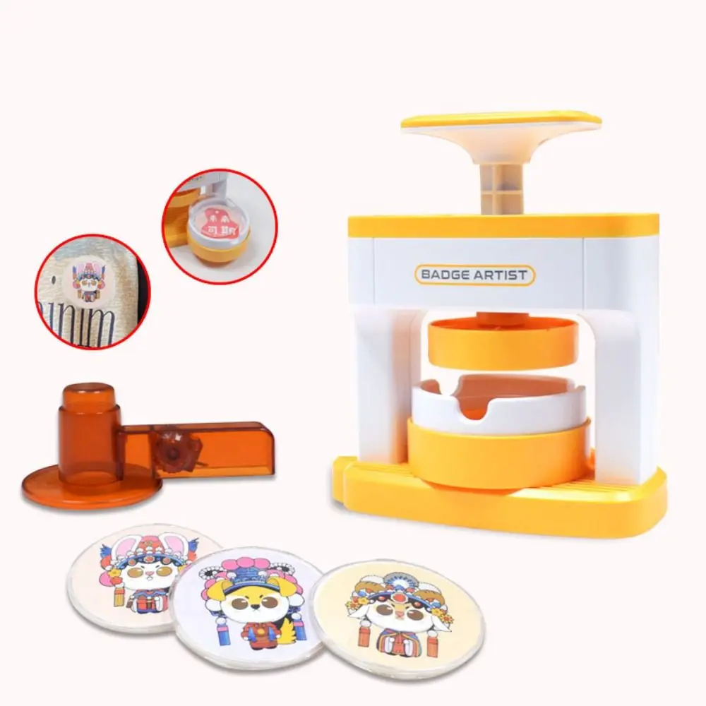 Plastic Kid Badge Button Maker Machine Press Maker Children's Handmade Simple Badge Maker Machine with 48pcs Button Parts