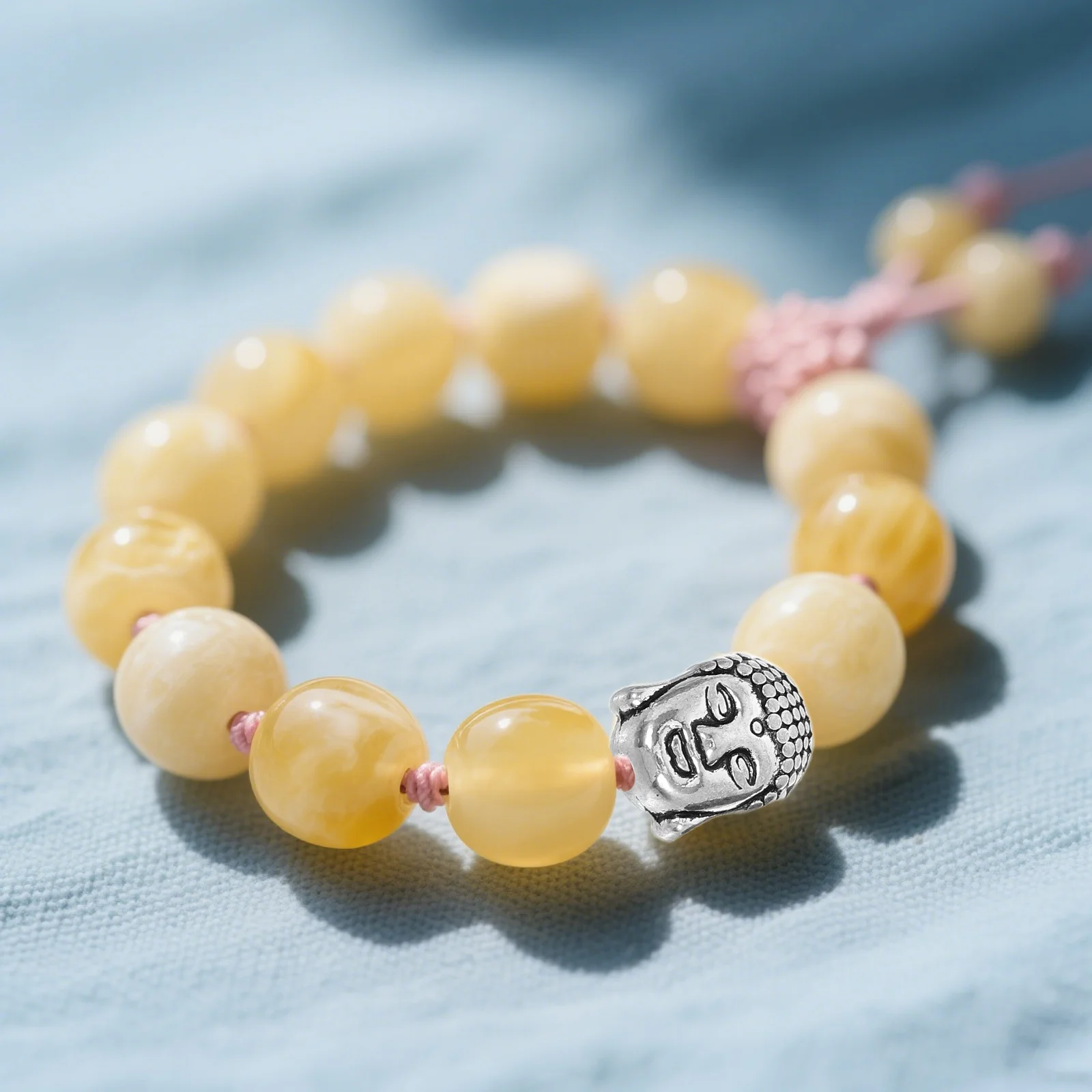 

60Pcs Buddha Head Double Sided Beads Alloy Large Hole for Bracelet Making Necklace Keychains DIY Crafts Pendant Beads