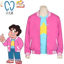 Anime Steven Universe Quartz Jacket Sweater Coat Blue T-shirt Pink Coat Cosplay Suit Halloween Party Boy Gifts