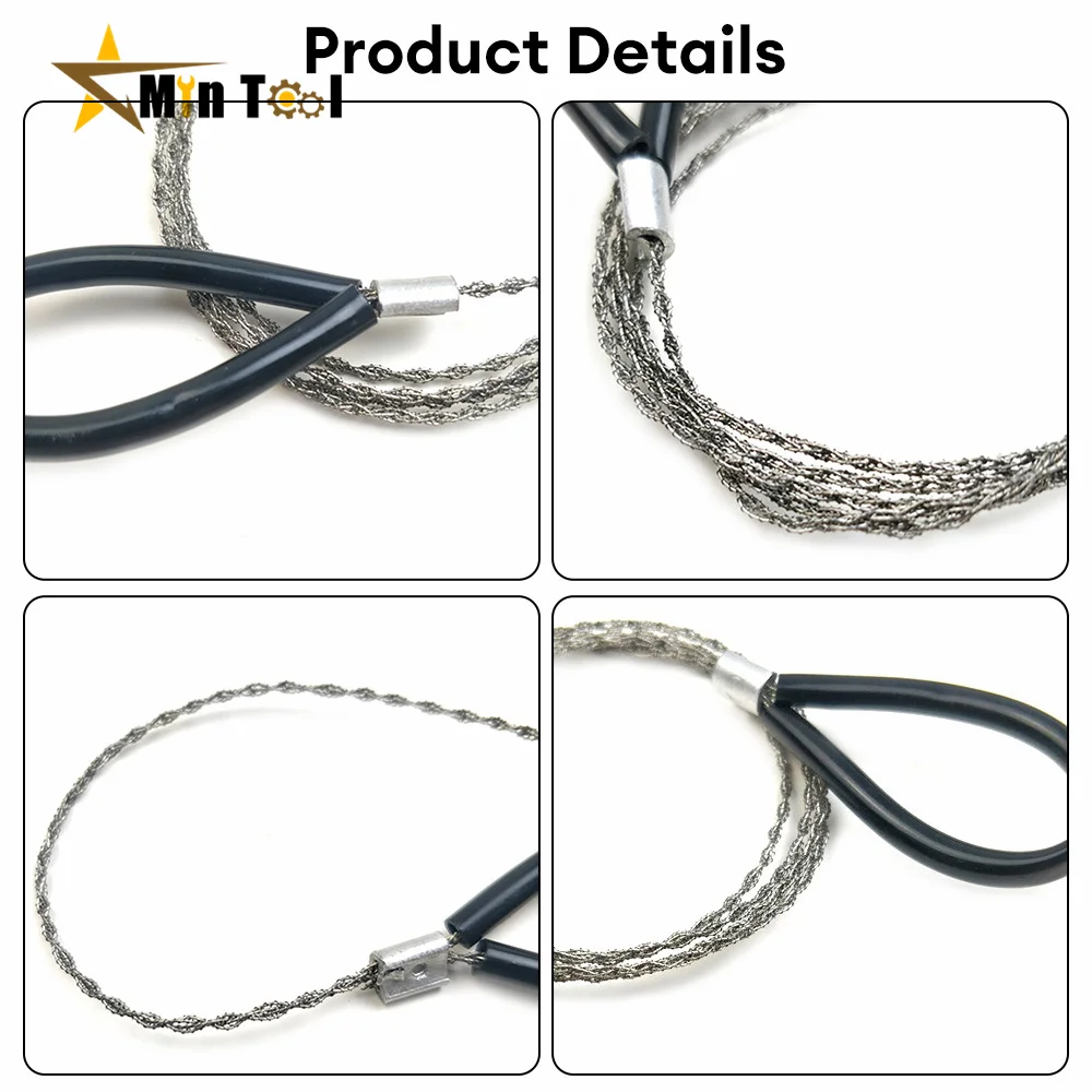 Portable Stainless Steel Wire Saw with Finger Handle Camping Hiking Pocket Manual Cutting Chain Saws Survive Hand Tool