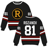 Llya Rozanov 81 Bos Raiders Sudaderas con cuello redondo Heated Rivalry TV Gráfico Impresión 3D Jersey Invierno Hombre Sudadera de manga larga