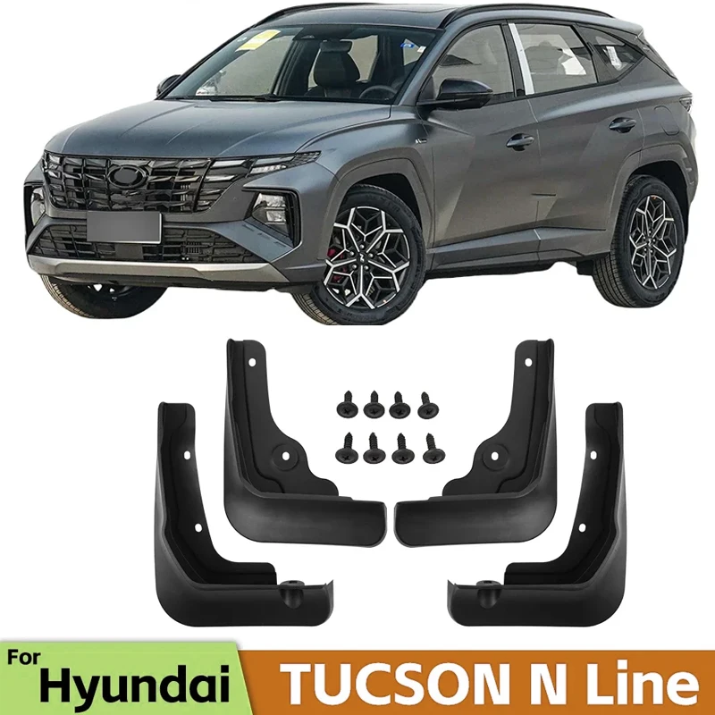 MudFlaps For Hyundai TUCSON Hybrid N Line 2025 2024 Mudguards Mud Flaps Splash Guards Wheels Fender Car Accessories 4Pcs