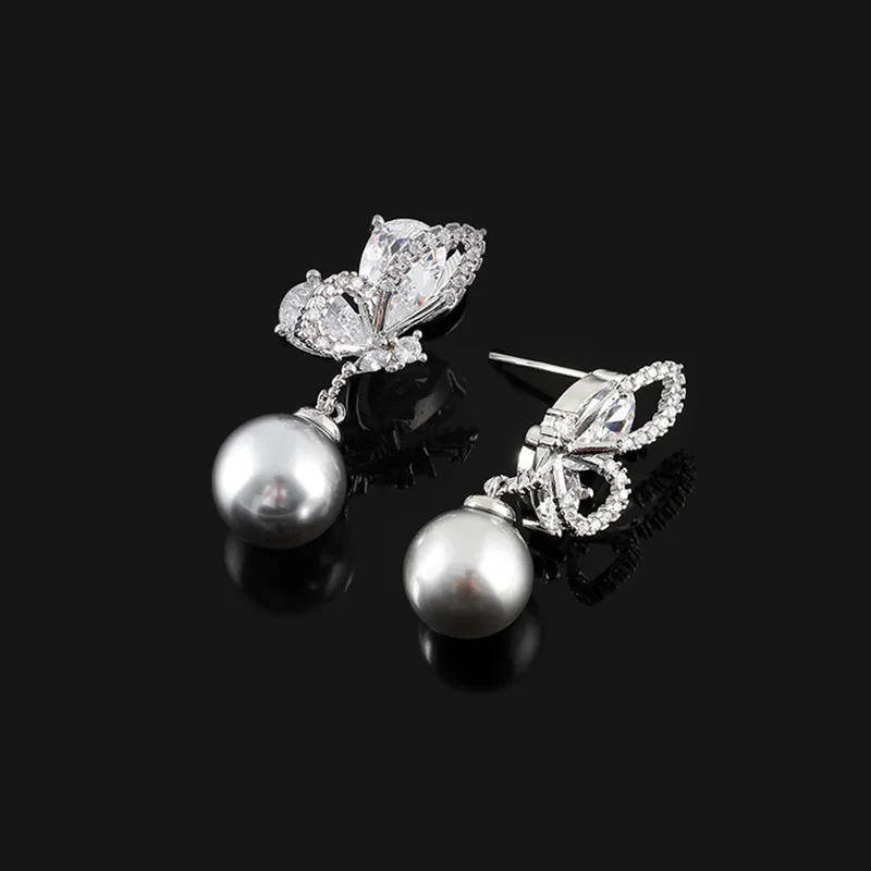 Versatile Earless Hole Round Bead Sparkling Zirconia Butterfly Mosquito Coil Ear Clip Female Irregular Earnail Gift