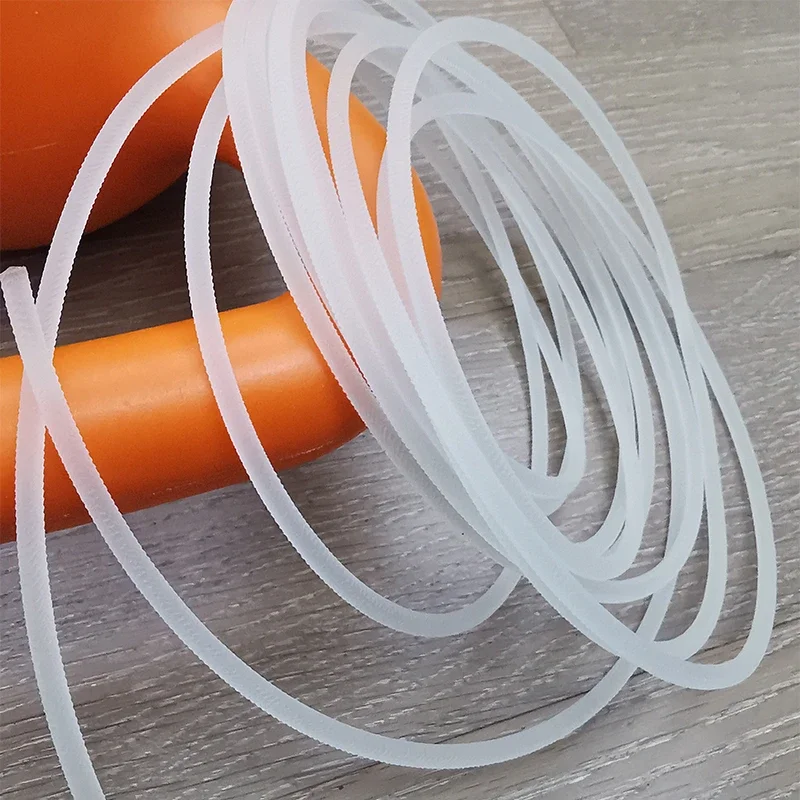 Cinta transportadora transparente de TPU de 5M, correa redonda lisa de PU para tiras sólidas de ternera