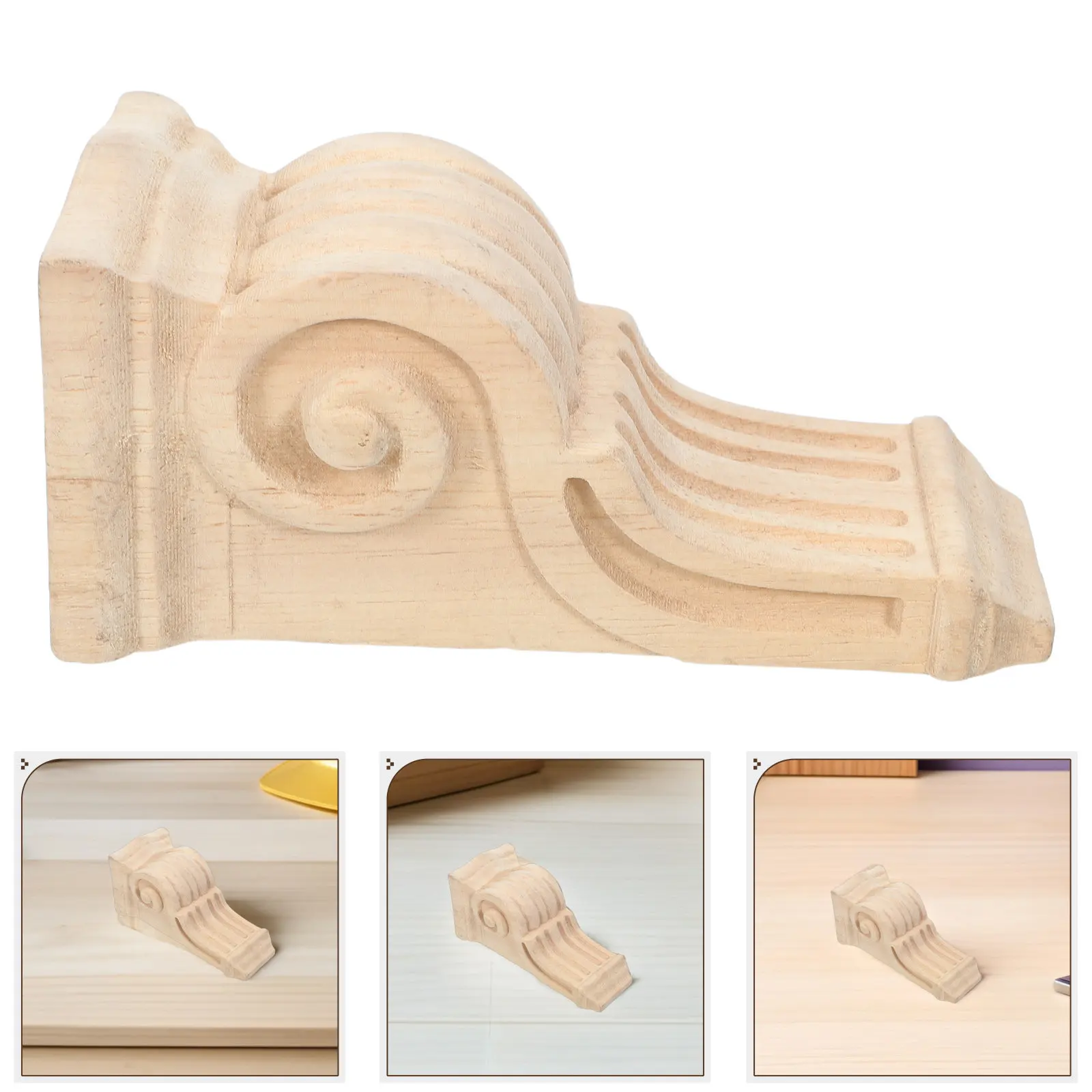 Carved Wood Corbel Bracket Elegant French Inspired Fireplace Mantel Shelf Support Wooden Corbels for Shelves Countertops Doorway