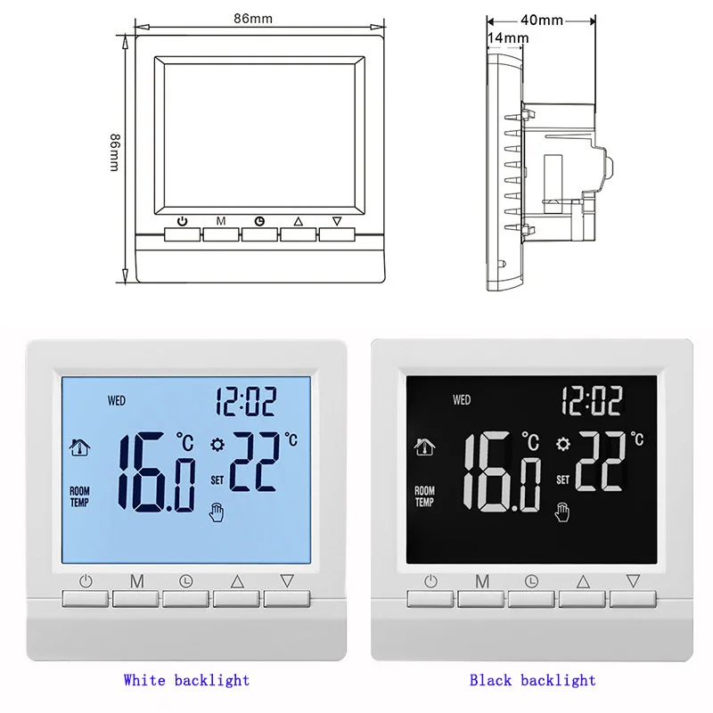 Graffiti Wifi  Intelligent Water Floor Heating Controller Battery Type Household Wired Wall Mounted Stove Temperature Controller