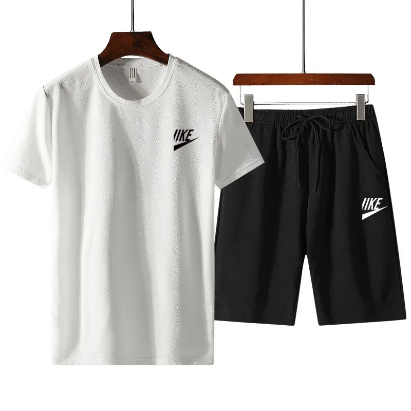 Trend iges Sommer-Outdoor-Sport-Set, kurz ärmel ige Herren-T-Shirt-Shorts, lässiges und modisches zweiteiliges Set, schweiß absorbierend und