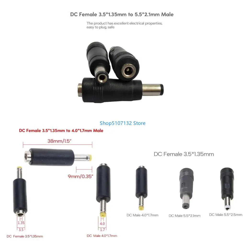 87HD Convenient DC3.5x1.35mm Female to DC5.5x2.5mm Male Adapter for Various Devices