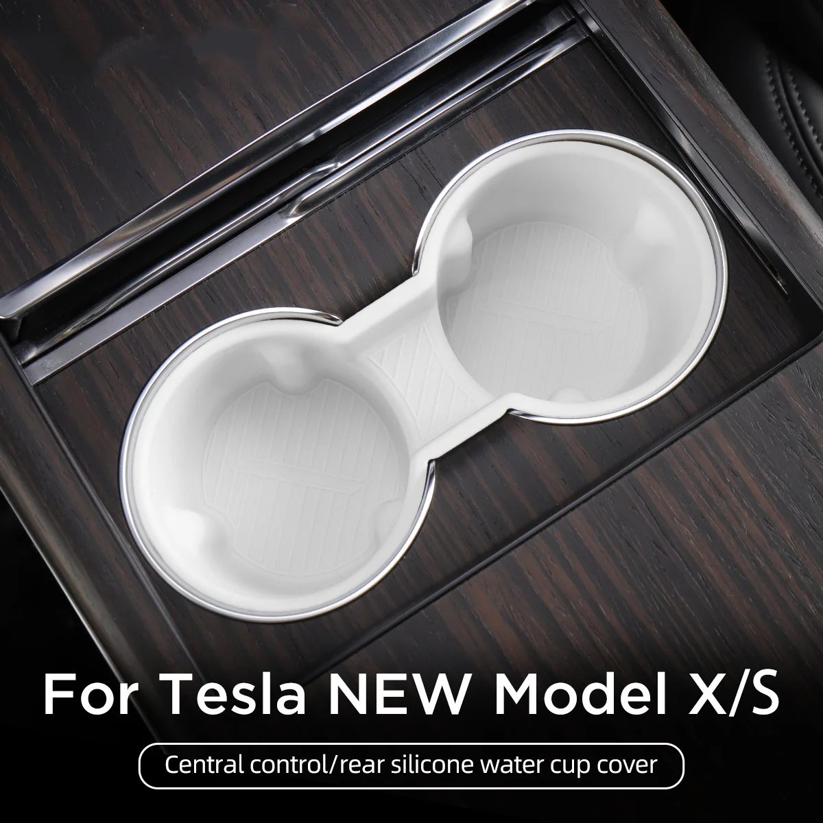 

Cup Holder for Tesla NEW Model X S 2023 2024 Rear Row Center Console Drinks Water Tray Silicone Car Interior Accessories