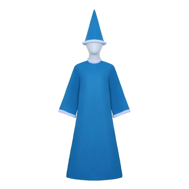 Anime Kamek Cosplay Costume Blue Robe Hat Full Set for Men Role Play Outfit Halloween Carnival Party