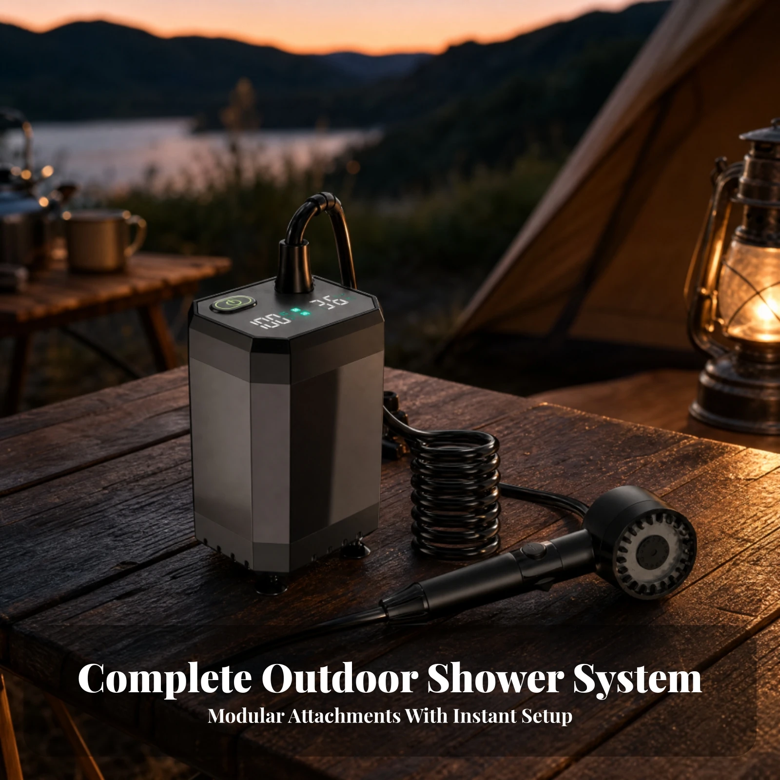 Portable Electric Shower System Adjustable Water Stream Portable Outdoor Shower with Handheld Sprayer Compact for Dormitories