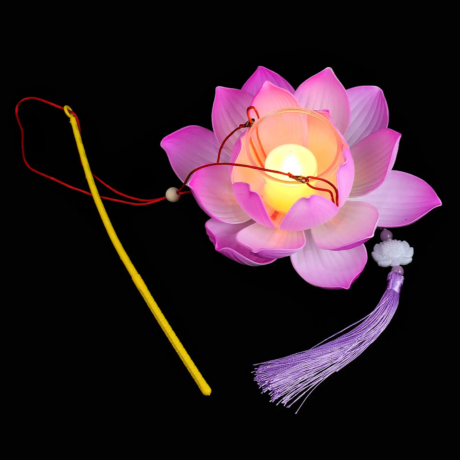 1Set Lotus Lantern DIY Material Kit Handheld Festival Tassel Lantern Making Supplies Party Decoration Kids Art Supplies