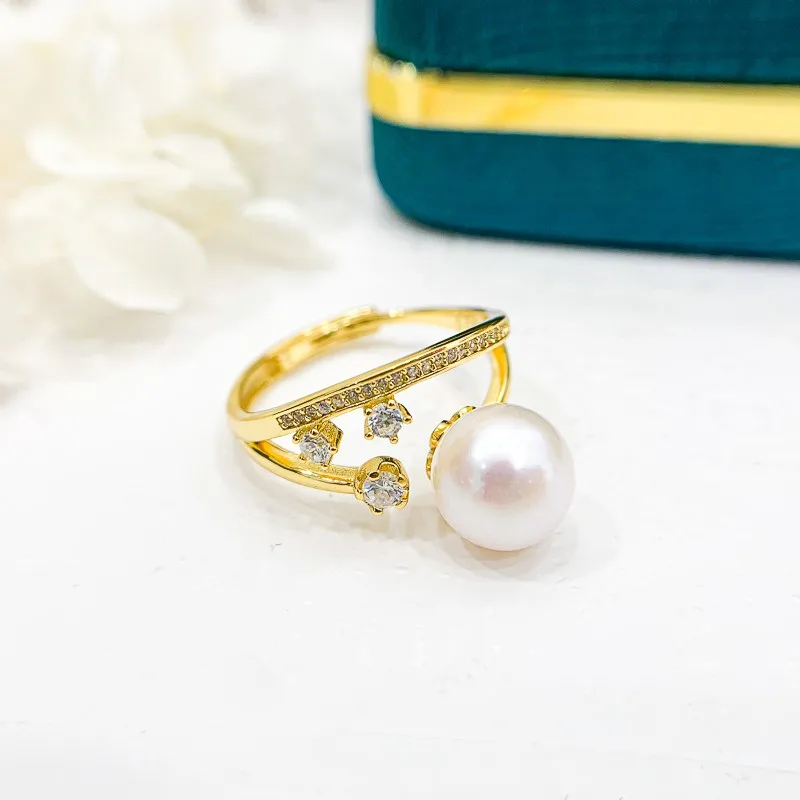 

3Pieces/Lot DIY Pearl Rings Components Women Handmade Rings Jewelry Findings Accessory