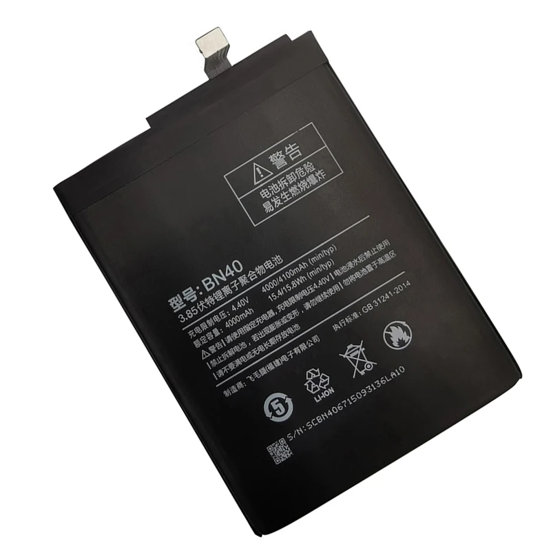 Fast Shipping 4100mAh Battery BN40 For Xiaomi Redmi 4 Pro Prime 3G RAM 32G ROM Phone Replacement Batteries Bateria Batterij