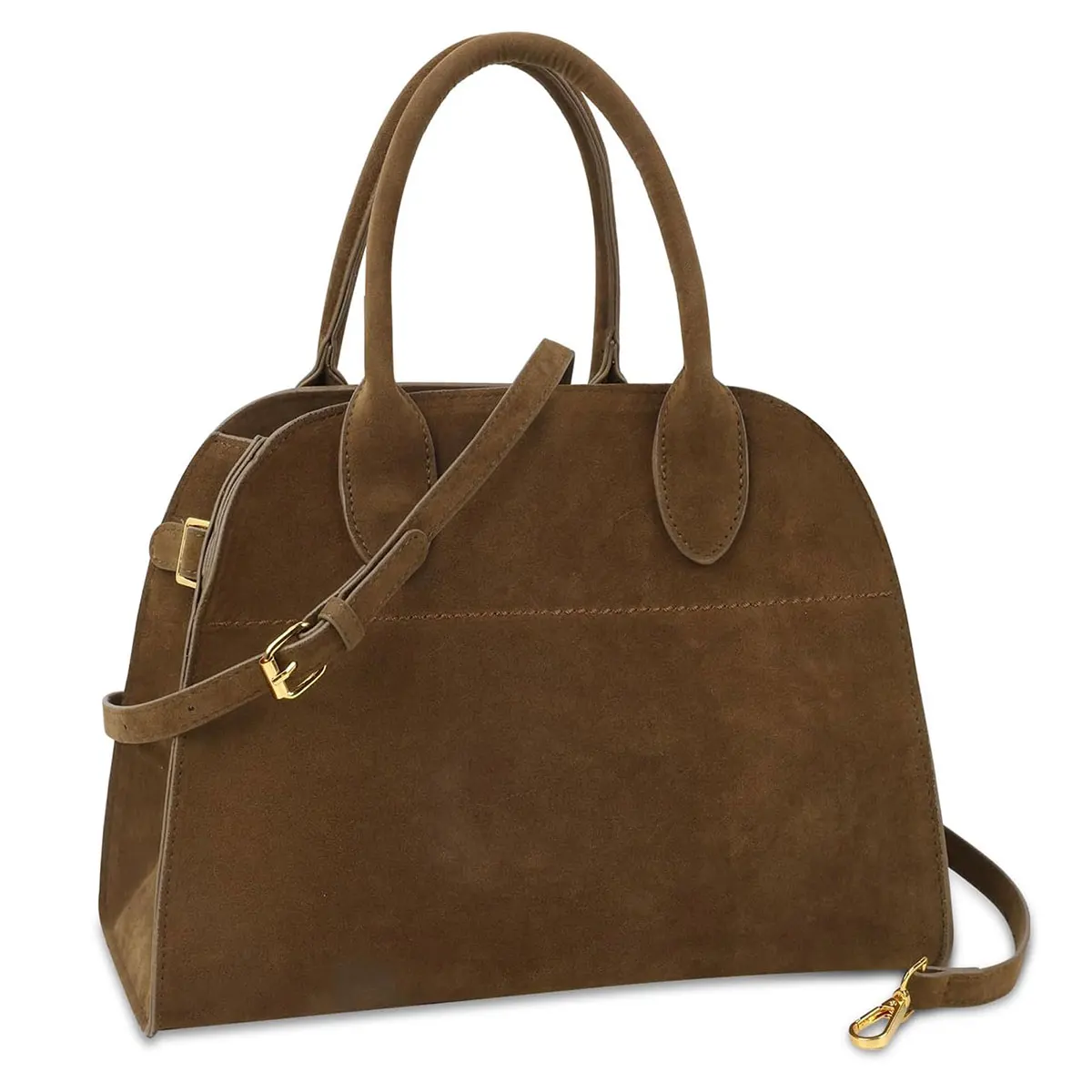 

Коричневая замшевая большая сумка для женщин, винтажный кошелек с верхней ручкой, модная сумка через плечо для офисной работы, путешествий./liu