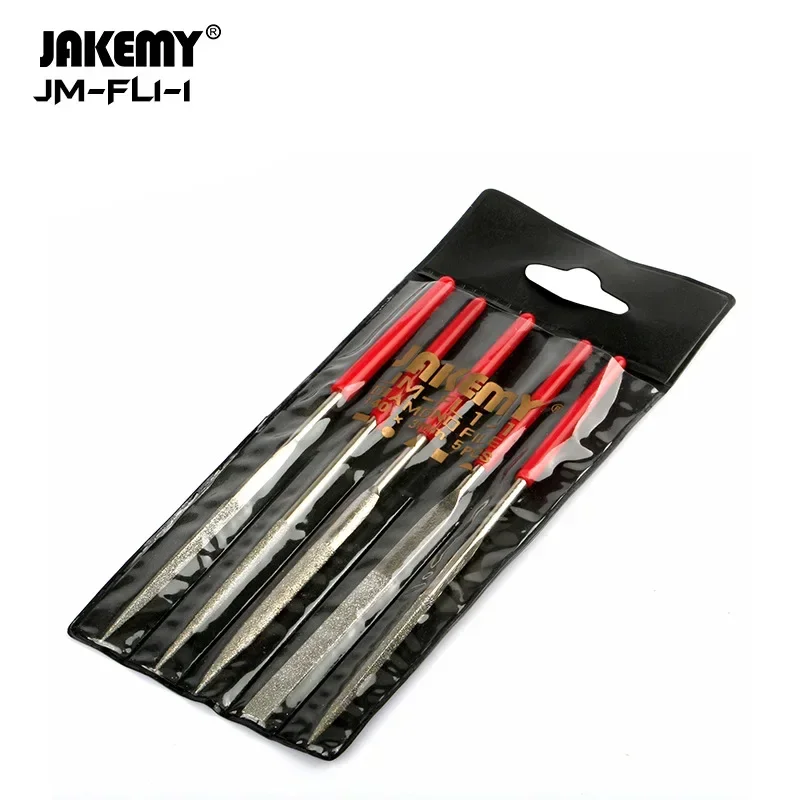 Jakemy-Juego de limas de Metal recubiertas de diamante, Mini limas surtidas planas Triangulares semicirculares para el hogar, fabricación de joyas DIY, carpintería