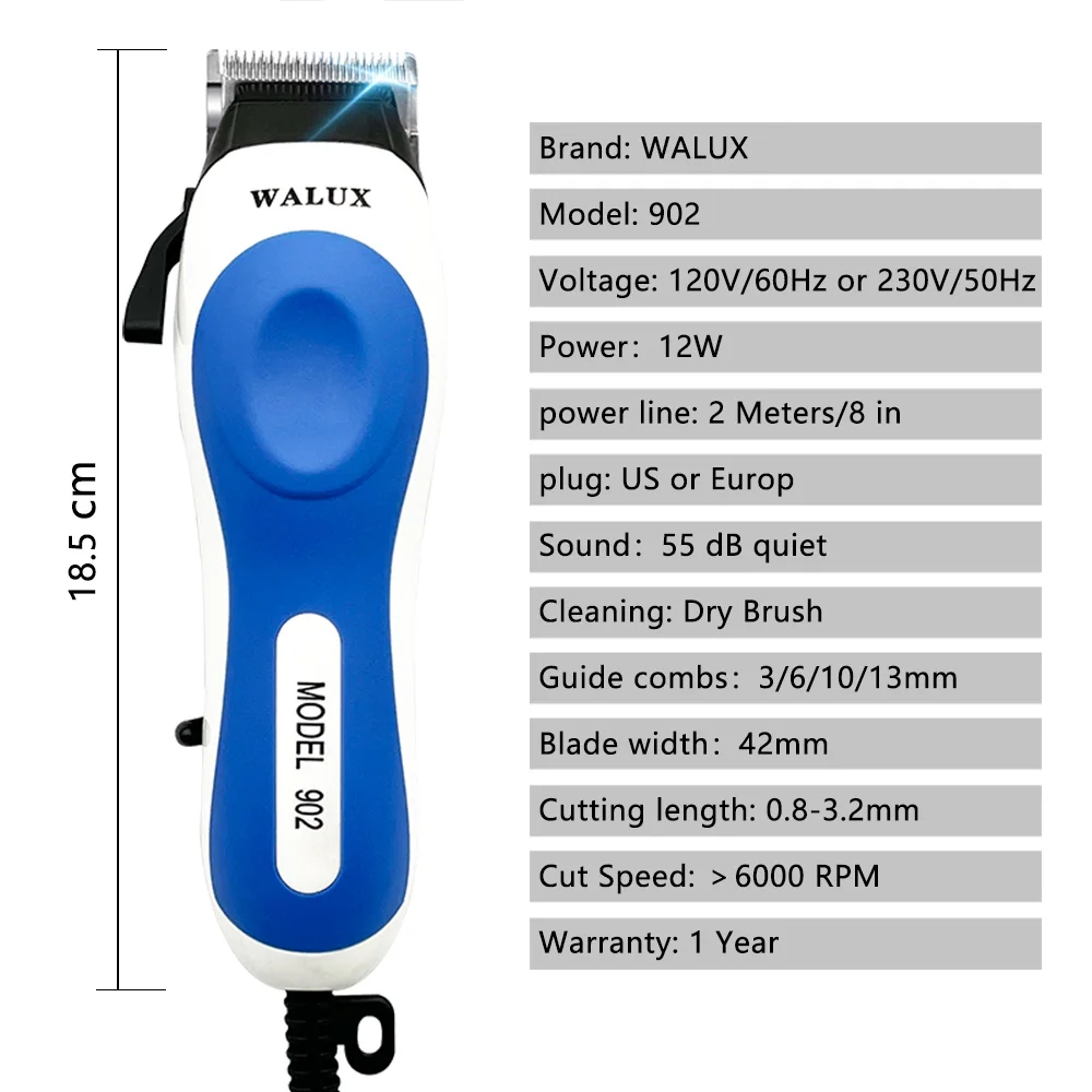 Walux AC 강력한 유선 헤어 클리퍼, 가정 남성 아버지 남편 헤어 커팅, 수염 트리머, 전기 그루밍 키트, 인기