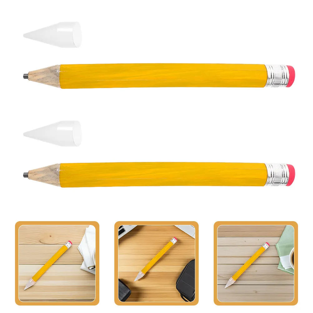 2Pcs Large Colorful Wooden Pencil Giant Drawing Pencil for Kids Handwriting Practice Sketching Birthday Graduation Party