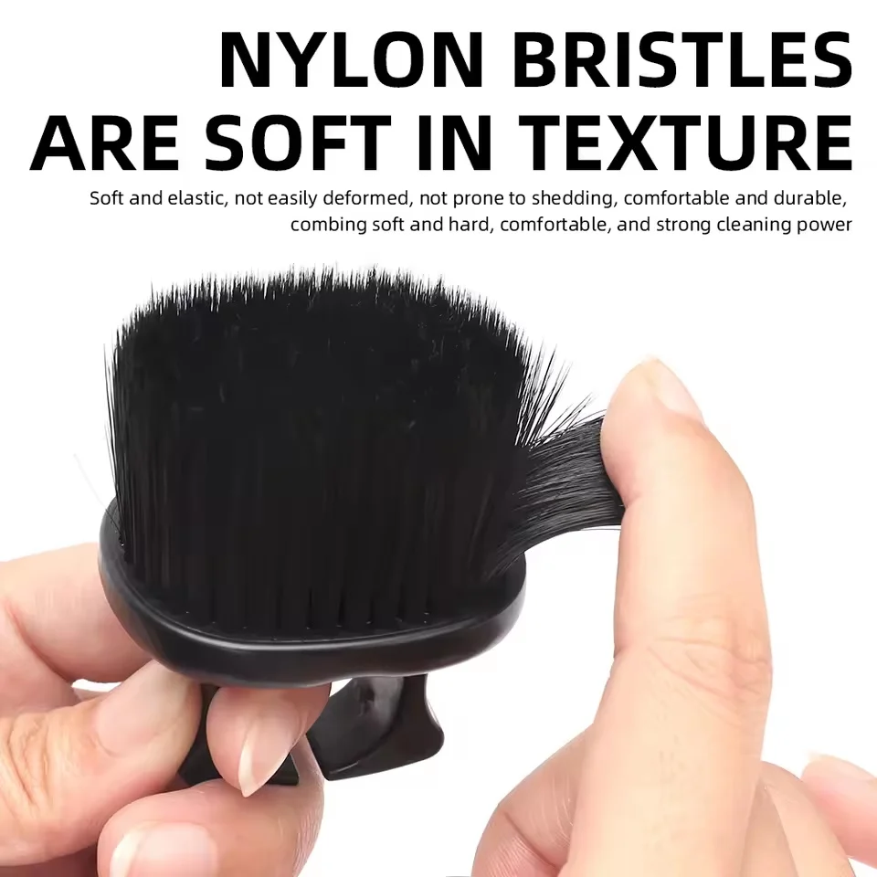 Marseilis-espolador de cuello con anillo negro, cepillo para quitar el pelo suelto, cepillo para cortar el pelo, cepillo de Limpieza del cabello suave, herramientas de peluquería