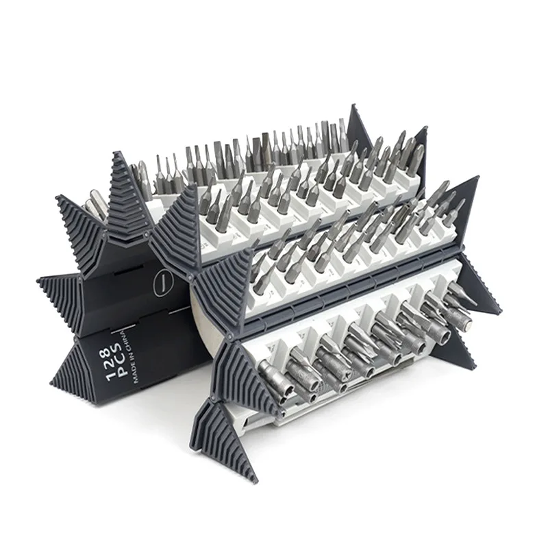 128-in-one-screwdriver-set-telecommunications-maintenance-tools-magnetic-suction-head-universal-bending-hose