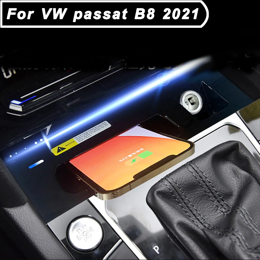 

Passat b8 Qi Charger 15W Fast Wireless Charging Mat Car Induction Charger Panel VW CC Variant Center Console Retrofit Upgrade