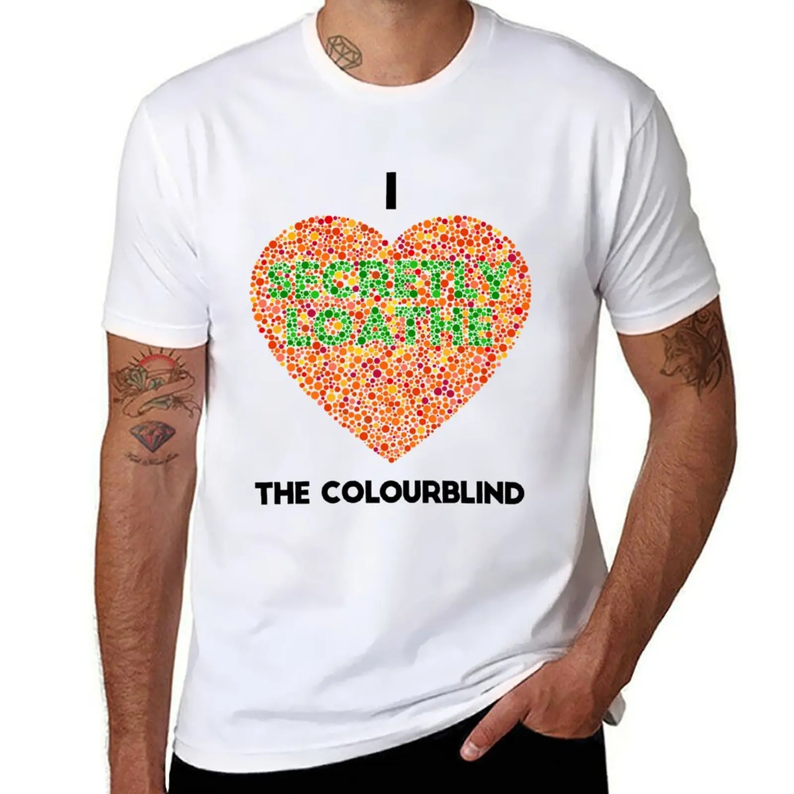 

Ishihara Colourblind Test: I Heart the Colourblind (AU/UK spelling) T-Shirt t shirts for man graphic tees anime tshirt T-Shirt