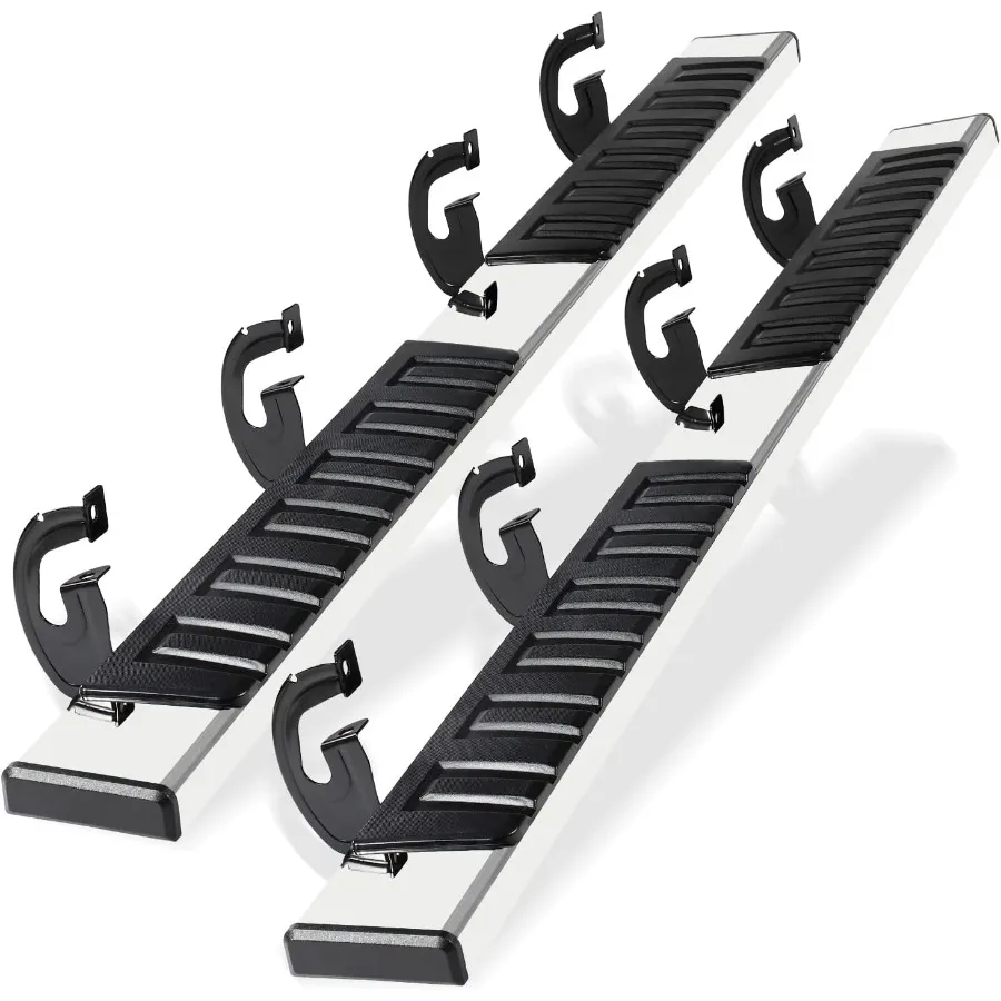 

6 подножек для Ford F150 Super Crew Cab 20092014 гг. Зеркало из нержавеющей стали, боковая ступенька Nerf Bar с прочным нержавеющим плавником