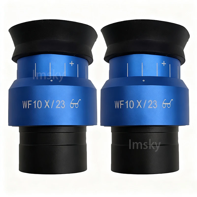 2PCS WF10X/23 Microscope Wide Angle Eyepiece Ocular Eyepoint Lens Adjustable Wide Field 30mm Widefield Microscope Eyepiece