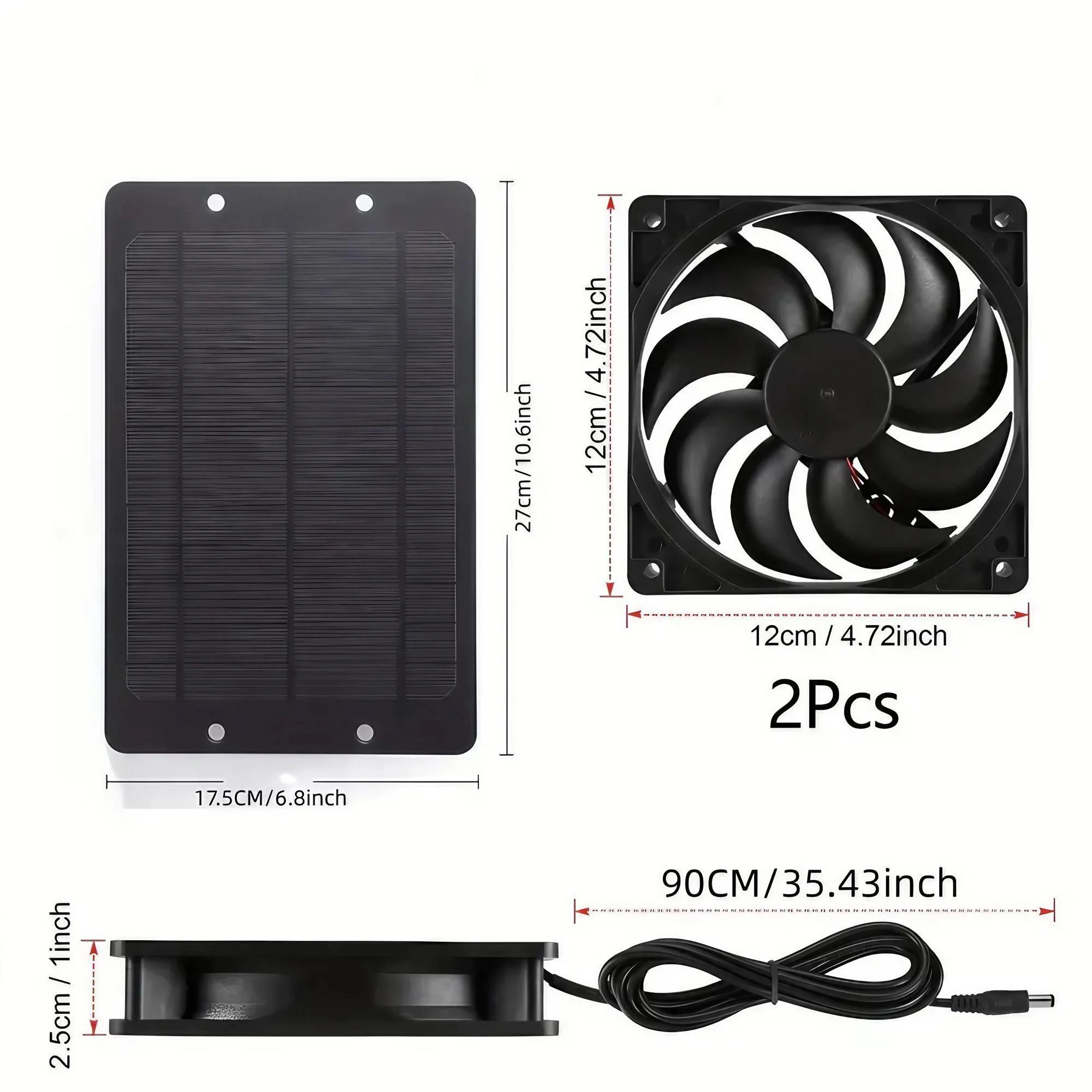 STONEGO 1Set 10W 14V Solar Double Fan Pet Exhaust Fan Outdoor Pet House Chicken Coop Ventilation Fan Electric Ventilator