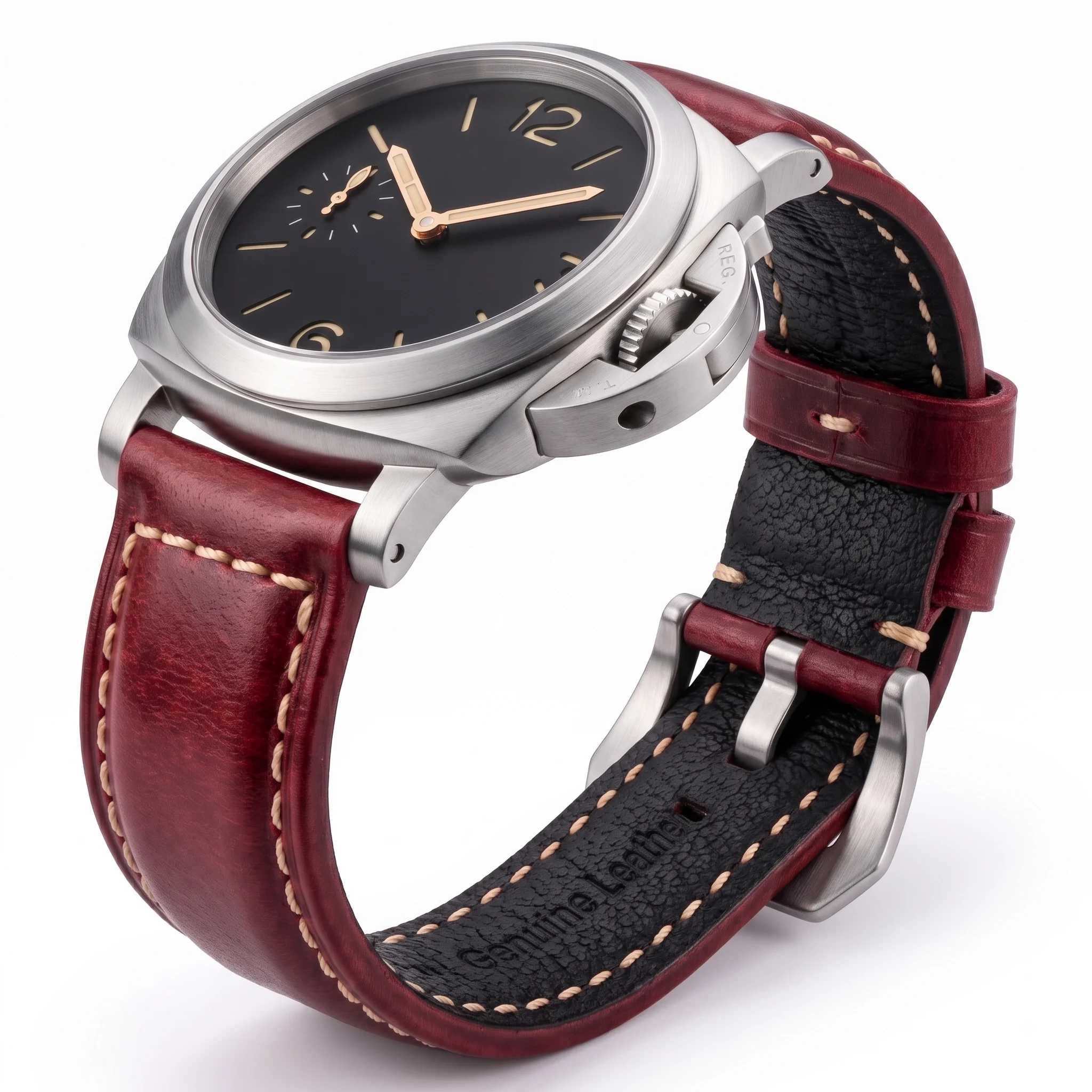 Handmade Vintage Oil Wax Leather Watchband 20mm 22mm 24mm 26mm Top Grain Cowhide Smart Watch Strap For Panerai Men Accessories