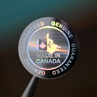 MADE IN CANADA Anti-fake Hologram Laser Holographic Sticker Label QUALITY GUARANTEED Security sticker 20x20mm 2000pcs