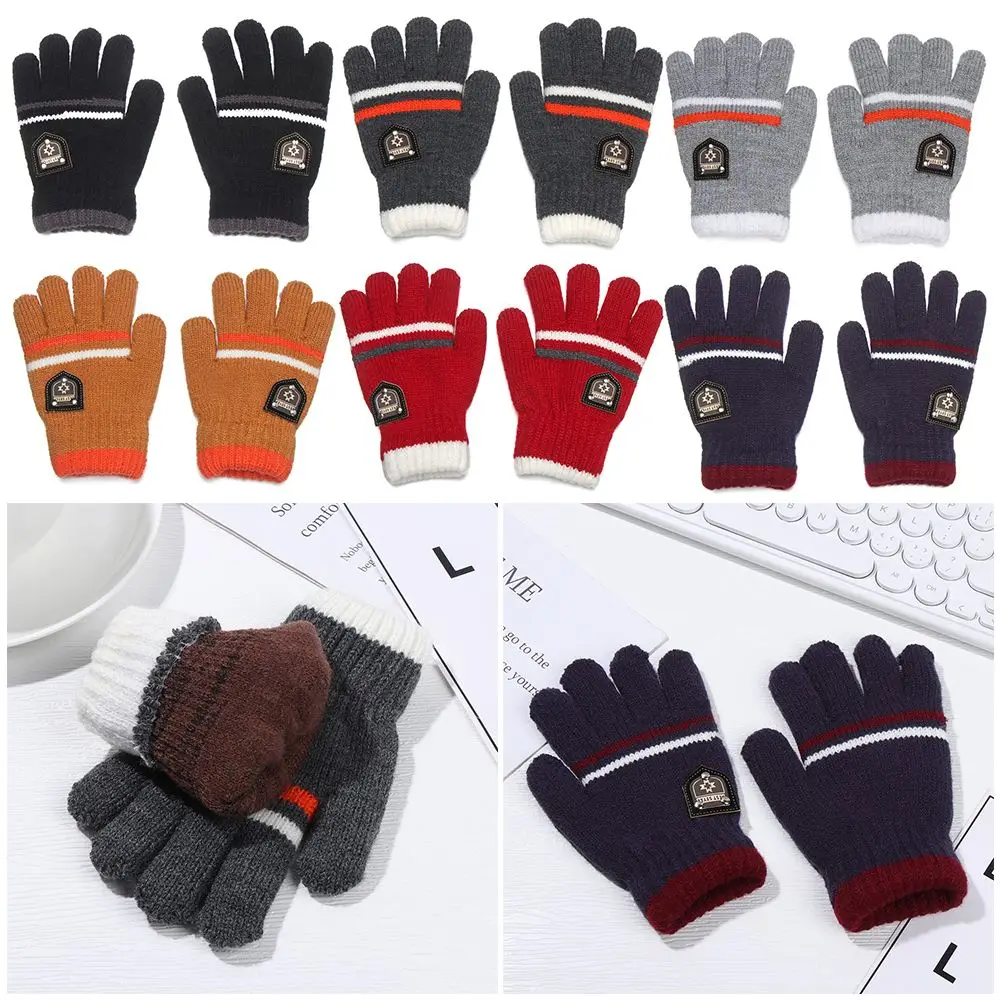 Gloves Outdoor Winter Children Soft Boys Girls Warm Full Finger Knitted Gloves Mittens High Quality Gloves