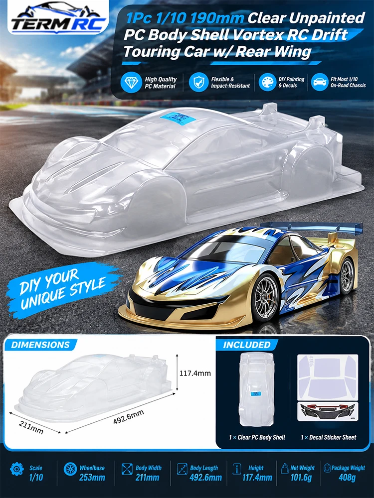 Rc Car Body Shell - 1 unidad, carrocería de policarbonato transparente