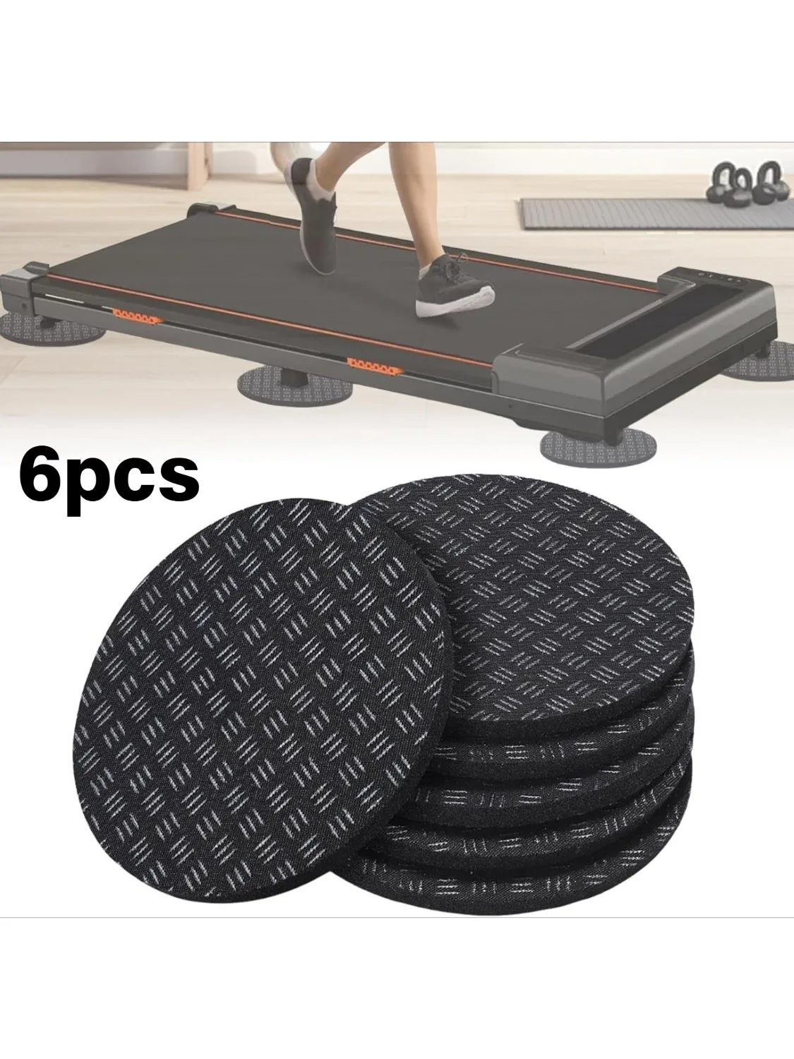 AliExpress NONE 6Pcs Black Round Non-Slip Exercise Equipment Mat Heavy Duty Rubber Pad for Treadmill Bike Elliptical Floor Protection