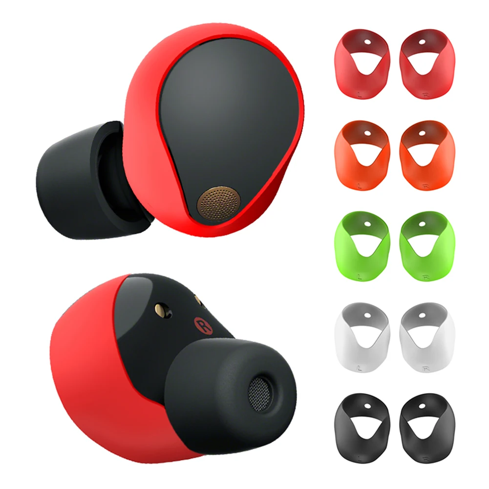 5 Pairs Silicone Ear Tips Cover Accessories Anti-Slip Ear Bud Tips 5 Color Protective Ear Cover for Sony WF-1000XM5 Headphones